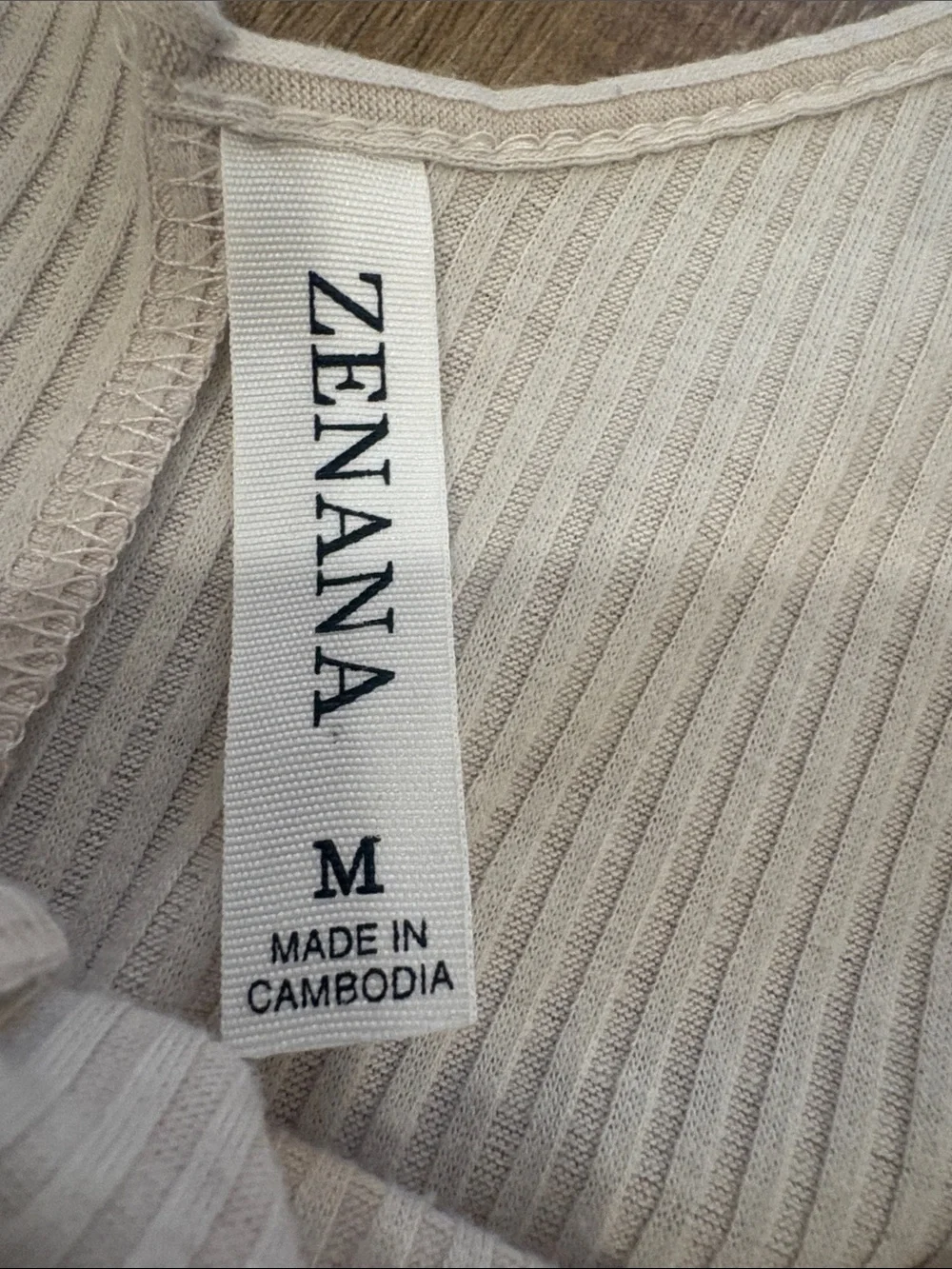Zenana Ribbed Snap Button Cami Top - Picture 2 of 2